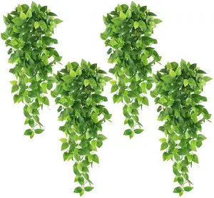 Guirlande de <span class=keywords><strong>feuilles</strong></span> de lierre artificielles, cm, fausse plantes de vigne, pour décoration de fête de mariage, de maison - Product Image 1