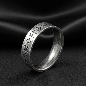 Bague Viking en Acier Inoxydable 316 Étanche pour Homme, Style Antique Argenté, Audacieuse, Foncée, Rébellienne, Bijou Punk Motard Unique pour le Quotidien - Product Image 1