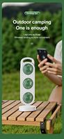 Ventilateur de circulation d'air à 3 têtes, ultra silencieux, rechargeable, 3 vitesses, avec poignée de transport, pour le sommeil nocturne et le camping en plein air