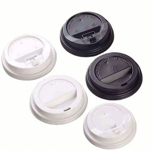 Gobelets en plastique PP jetables écologiques avec logo personnalisable, avec couvercles de 90 mm en blanc/noir pour boissons chaudes Amrico Latte Espresso Mocha - Product Image 2