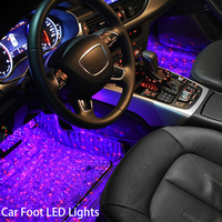 PUERXIN-Luz LED ambiental para Interior de coche, luz de ambiente RGB, USB, para decoración de coches