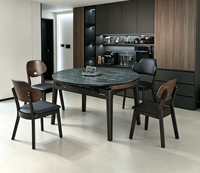 Ensemble de table et de chaises de salle à manger en bois massif, style mi-siècle, luxueux, écologique et confortable, pour villa et hôtel