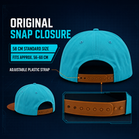 Casquette personnalisée à 5 panneaux avec logo métallique, visière plate, réglable, style color block, streetwear, fournisseur en gros