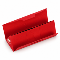 Boîte cadeau triangulaire en carton rouge de luxe personnalisée avec logo et fenêtre de présentation pour emballage cosmétique – Vente en gros