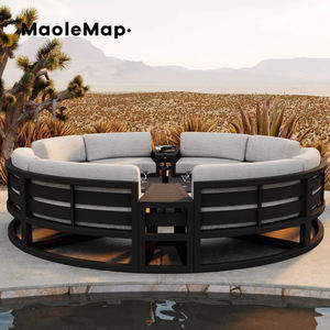 Conjunto de muebles <span class=keywords><strong>para</strong></span> Hotel y Patio, sillas de restaurante, jardín nórdico moderno, exterior, cafetería, piscina, bistró, terraza, sofá de 2 plazas de lujo de aluminio - Product Image 3