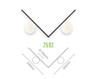Applique murale LED créative en forme de V à double abat-jour rond en verre 2592