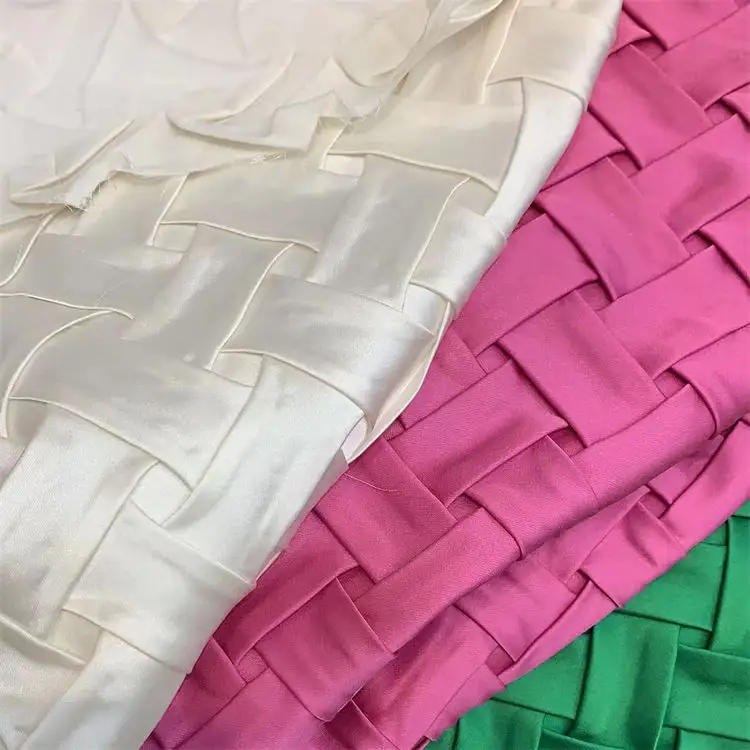 Colore personalizzato 60cm x 80cm tessuto per abbigliamento morbido in tinta unita tessuto a pieghe fantasia in poliestere per abbigliamento per abiti da festa
