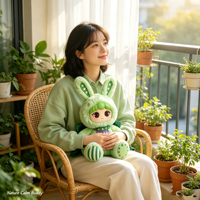 Haut-parleur en peluche électrique personnalisable en forme de lapin étoilé avec rythme cardiaque, rembourrage en coton PP, hauteur réglable 11-30 cm, unisexe, cadeau pour enfants