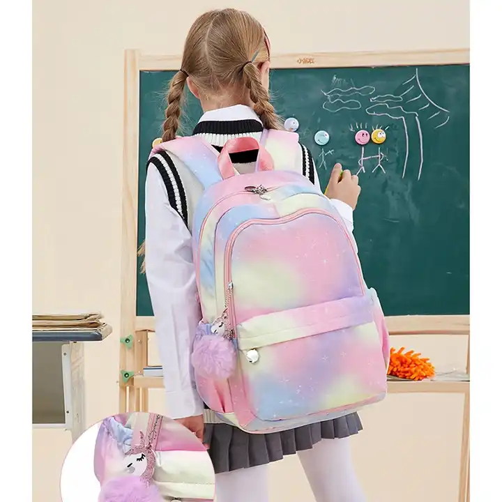 grand sac à dos filles école sacs à dos fabricants sacs d'école pour filles  arc-en-ciel sac à dos école sacs licorne porte-clés| Alibaba.com