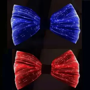 Papillon al Neon regolabile con luce LED incandescente novità divertenti cravatte per uomini e donne per Rave Party Show ed eventi