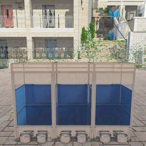 Chenils en acier inoxydable Grande <span class=keywords><strong>cage</strong></span> pour chien avec bol Système d'alimentation pivotant pour intérieur et extérieur - Product Image 4