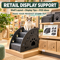 Escalier pour animaux de compagnie en feutre personnalisé 2-en-1 : marches d'escalade pour chat et lit cachette OEM ODM Vente en gros