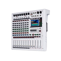 Console de mixage audio professionnelle 8 canaux avec 99 effets numériques DSP, lecteur MP3 grand écran, mixeur USB pour petites manifestations et diffusion en direct