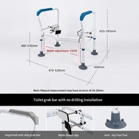 Barre d'appui WC moderne à double clip en tube plat, antidérapante, pour personnes âgées, vente en gros directe usine