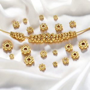 Snowflake <b>Spacer</b> Gold Beads Gold Color Flower <b>Spacer</b> Beads for Jewelry Making Findings - Product Image 1