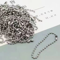 100 pièces/paquet, 14 couleurs, 10 cm de longueur, 2,4 mm de diamètre, chaîne à billes ronde, convient pour porte-clés/poupées/étiquettes, connecteur pour étiquette de main, fabrication de colliers de bijoux DIY