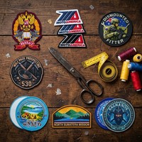 Écusson tissé personnalisé, badge brodé en polyester pour vêtements du personnel scolaire