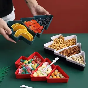 Yaratıcı plastik kurutulmuş meyve atıştırma tabağı noel kuru meyve plakaları malzemeleri aperatif kutusu meyve tepsisi