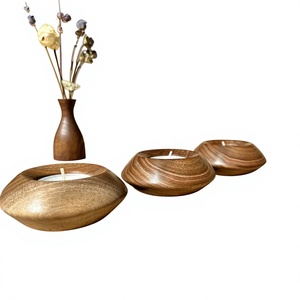 Wooden Bowl <b>Tea</b> Light Holder Handmade Eco Friendly Durable Home Decoration Christmas - Product Image 1
