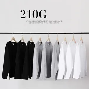 Casual unisex black white grey plain t-shirt custom cotton wholesale full sleeve shirts for men,long sleeve t-shirts for men