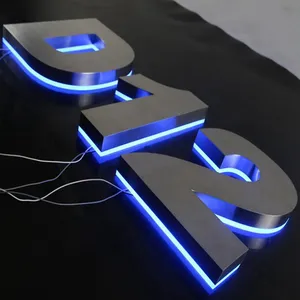 3D Lighting Acrylic Metal Sign Channel Letter Signs Custom Logo Sign For Shop Sign 3d Led Backlit Sign
