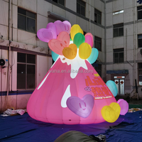 Décoration de mariage sur le thème de l'amour, volcan gonflable creux en forme de cœur, disponible avec machine à bulles