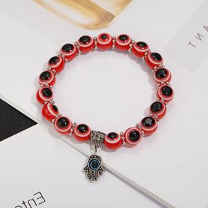 Nuovo Braccialetto Portafortuna alla Moda, Gioiello Fatto a Mano con Occhio Blu e Palma di Fatima, Bracciale Turco Contro il Malocchio per Donne - Product Image 5