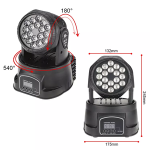 Luz LED RGB 3 en 1 de 18x3W, iluminación de escenario con cabezal móvil, Control DMX - Product Image 6