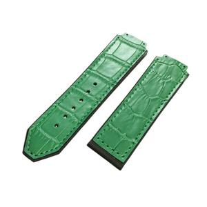 Bracelet de montre en cuir de silicone imperméable de luxe pour homme Maenwvo 25*19*22mm pour IWatch Interface convexe Boucle respirante - Product Image 6