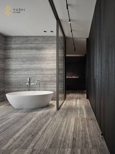 YUSHI pierre naturelle italie argent gris <span class=keywords><strong>travertin</strong></span> carrelage pour baignoire vanité panneau mural salle de bain carreaux de sol Villa <span class=keywords><strong>escalier</strong></span> - Product Image 3
