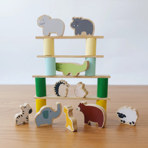 Juego de Equilibrio de Madera <span class=keywords><strong>Natural</strong></span>, Juguete de Apilamiento, Bloques de Colores, Figuras de Animales Adorables - Product Image 3