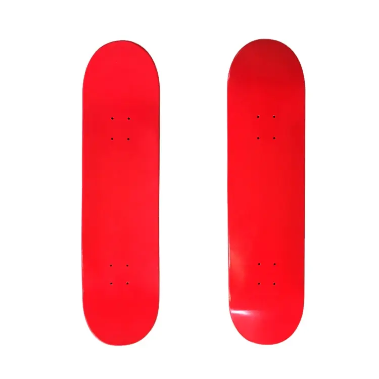 Baralho de skate, profissional do oem preto 8 polegadas 7ply rocha dura canadenses skate de bordo com cor vermelha pintada