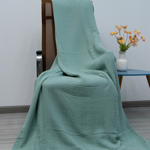 Teal/Taupe/ngà/đất nung lớp nhân sợi rắn Muslin cổ điển siêu mềm Chăn có thể giặt cá nhân - Product Image 4