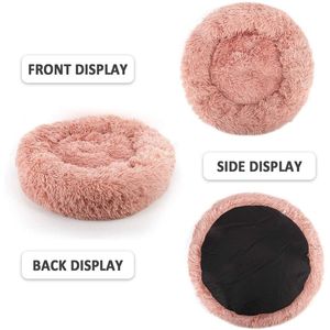 Cojín de lujo de felpa para mascotas, cama redonda suave para perros y gatos en rosa, gris, blanco, venta al por mayor para invierno, estilo clásico moderno - Product Image 3