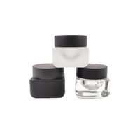 ODM Usine ODM OEM Pot en verre carré pour crème personnalisé pour les soins de la peau 20g 50g avec couvercle en plastique noir