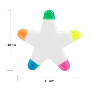 Stylo Fluorescent Coloré en Forme d'Étoile à Cinq Branches 5-en-1, Cadeau Promotionnel avec Logo Personnalisé - Product Image 3