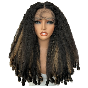 Perruque synthétique tressée style Yaki sans colle 13x4x1 transparente <span class=keywords><strong>pour</strong></span> femmes noires, avec dentelle suisse frontale - Product Image 2