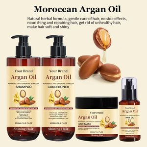 Custom Logo Marokkaanse Arganolie Shampoo & Conditioner & Etherische Olie & Haarmasker Set Voedende En Gladmakende Haar Anti-Roos - Product Image 2