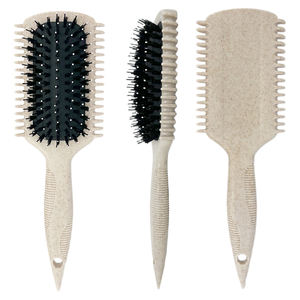2025 nuovo Design eco-friendly paglia di grano personalizzato Logo ricciolo che definisce la spazzola per lo Styling cuscino Paddle sfiato per <span class=keywords><strong>capelli</strong></span> ricci - Product Image 5