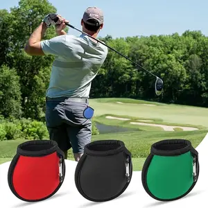 Neoprene Golf Blank Pure Color Golf Balls Cleaner Pouch Golf Accessories Washer Pocket Waterproof Bag With Carabiner