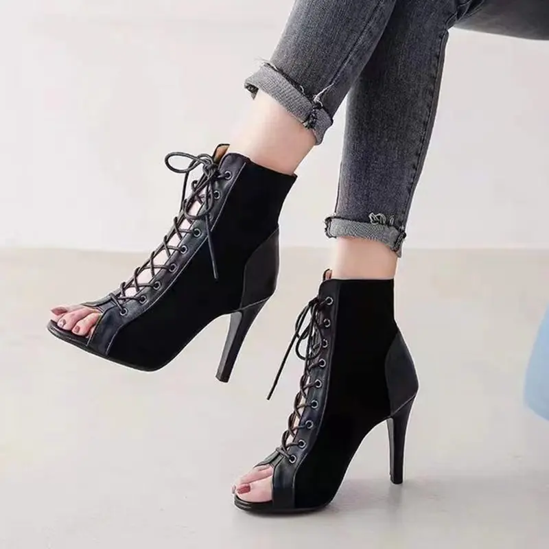 Summer European and American sexy super high heel women shoes black fish Rome black women sandals Wedges Pumps Slip on Bling