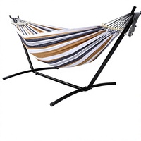 Hamac KINGO avec support en acier, capacité de 450 lb, pour utilisation en extérieur, sac de transport inclus, pliable, portable, camping, randonnée, voyage