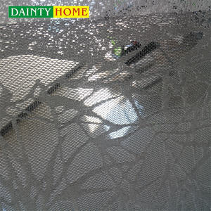 Tela de cortina de punto de urdimbre de poliéster 100% para cortina, diseño de línea, cortina transparente africana para sala de estar - Product Image 3