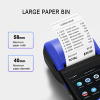 جهاز نقاط البيع المحمول بشاشة 5.5 بوصة يعمل بنظام أندرويد 4G مع طابعة إيصالات وجهاز دفع NFC وQR للاستخدام في المتاجر والمطاعم