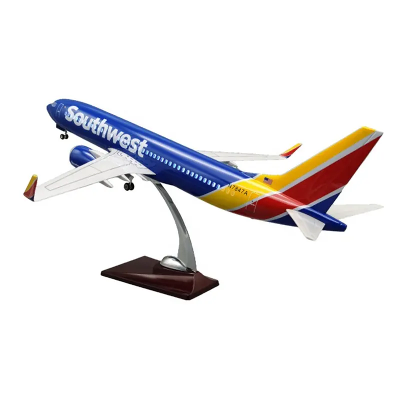 ホットギフト & クラフトBoeing737-800スケール1: 8547cmサウスウエストデスクトップ装飾モデル飛行機ホイール付き