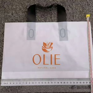 Wholesale Plastic Shopping Bag Promotional Printed Packaging Shopping PE Plastic Tote Bag Custom with Soft Loop Handle