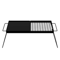 Portable Camping Trépied Cuisinière Métal Alliage Acier Bois Charbon Grill Pliable Feu De Camp Grill pour Aventures En Plein Air
