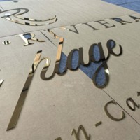 Lettres en acier inoxydable 316 doré titane miroir massif de 3 mm d'épaisseur, signalétique personnalisée pour façades de marques de luxe, commande répétée