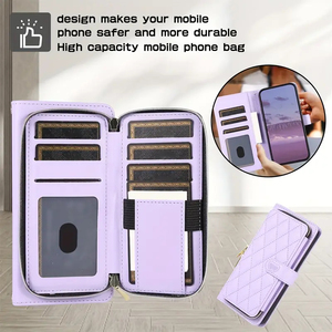 Para <span class=keywords><strong>Iphone</strong></span> 16 Pro Max Wallet Phone Case cuenta con un estilo de bolso con cremallera con ranuras para tarjetas Kickstand para <span class=keywords><strong>Iphone</strong></span> 15 <span class=keywords><strong>14</strong></span> 13 12 - Product Image 2