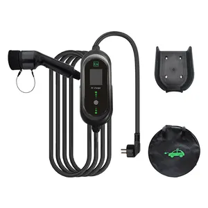 Manufacturer Supplier Uk Certified L2 Type 2 Ac 3.5 Kw 13A 16 A Portable EV Charger With Screen For Homes Vw Id4 BYD